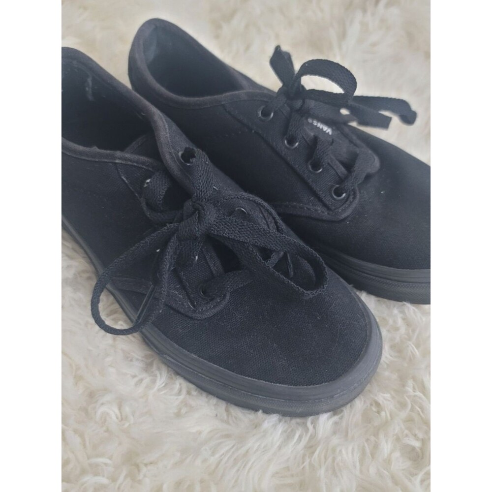 Vans Kids Black Canvas Lace-Up Sneakers